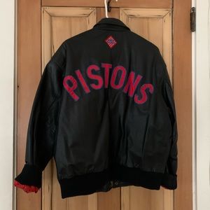 Detroit Pistons Leather Bomber Jacket